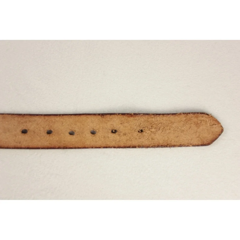 Western Leather Belt Stamped Embossed Braided 1.5